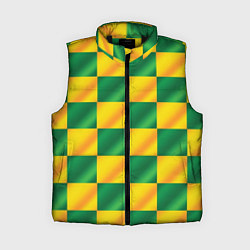 Женский жилет Желтый и зеленый геометрический паттерн