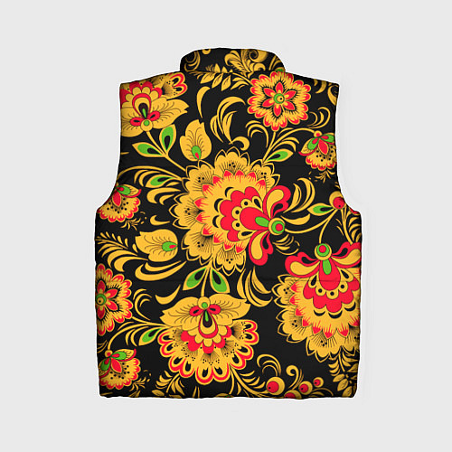 Женский жилет Хохлома - роспись / 3D-Черный – фото 2
