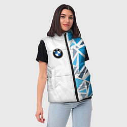 Женский жилет Бмв - фрагментация синяя, цвет: 3D-черный — фото 2