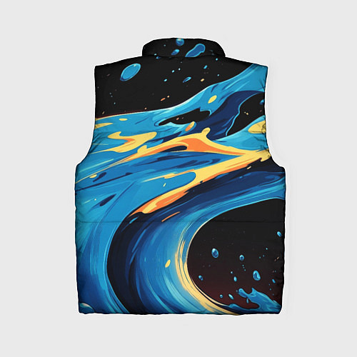 Женский жилет Синяя волна из красок / 3D-Черный – фото 2
