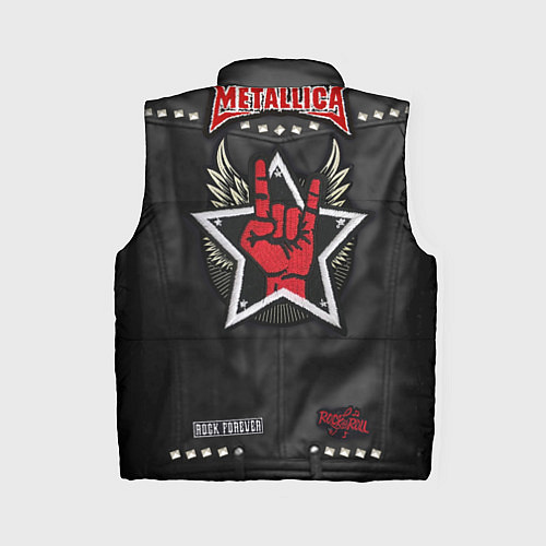 Женский жилет Косуха с нашивками Metallica / 3D-Черный – фото 2