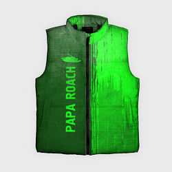 Женский жилет Papa Roach - green gradient по-вертикали, цвет: 3D-черный