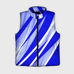 Женский жилет Абстрактный синий полосатый, цвет: 3D-черный