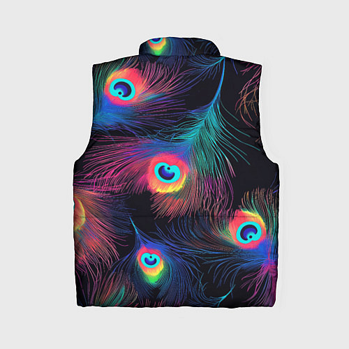 Женский жилет Павлиньи перья - разные оттенки / 3D-Черный – фото 2