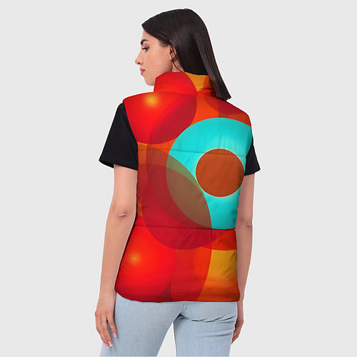 Женский жилет Оптическая абстракция с кругами / 3D-Красный – фото 4