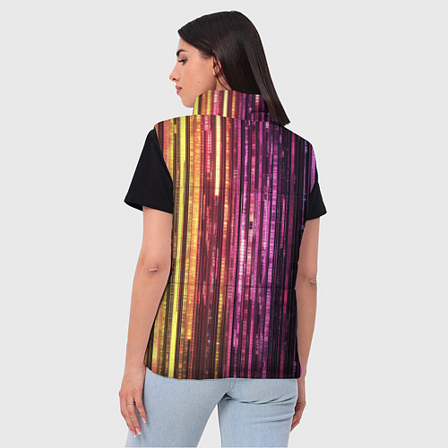 Женский жилет Неоновый и переливающийся киберпанк узор / 3D-Красный – фото 4