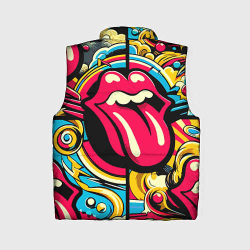 Женский жилет Rolling Stones logo - pop art pattern / 3D-Светло-серый – фото 2