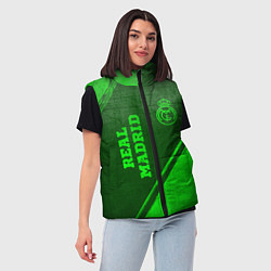 Женский жилет Real Madrid - green gradient вертикально, цвет: 3D-черный — фото 2