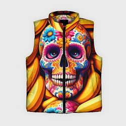 Женский жилет Цветочный череп среди бананов - нейроарт