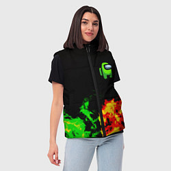 Женский жилет Амонг ас огненная текстура, цвет: 3D-светло-серый — фото 2