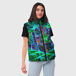 Женский жилет Психоделика узор кислотный, цвет: 3D-черный — фото 2