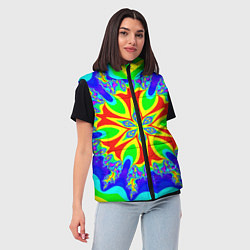 Женский жилет Неоновая психоделика узор, цвет: 3D-красный — фото 2