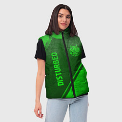 Женский жилет Disturbed - green gradient вертикально, цвет: 3D-черный — фото 2