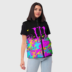 Женский жилет Monster energy краски неоновые, цвет: 3D-черный — фото 2