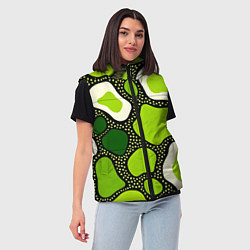 Женский жилет Зеленая абстракция с кругами, цвет: 3D-светло-серый — фото 2