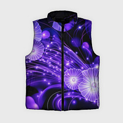 Женский жилет Силуэты цветов на темном фоне - фиолетовое свечени