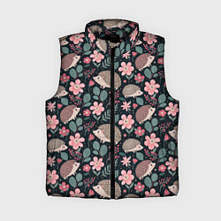 Женский жилет Ёжики в цветах