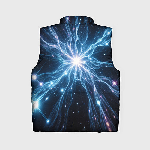 Женский жилет Всплеск света и звезды - космическая абстракция / 3D-Черный – фото 2