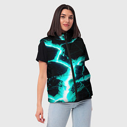 Женский жилет Color light blue black, цвет: 3D-черный — фото 2