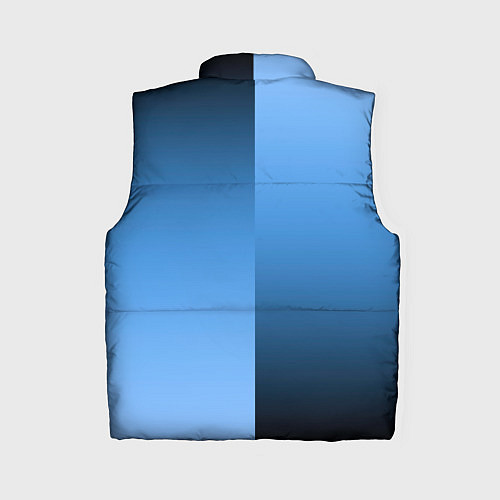 Женский жилет Градиент сине-голубой пополам / 3D-Черный – фото 2