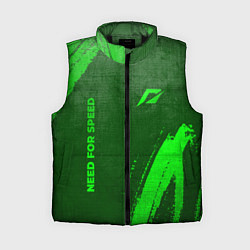 Женский жилет Need for Speed - green gradient вертикально, цвет: 3D-черный
