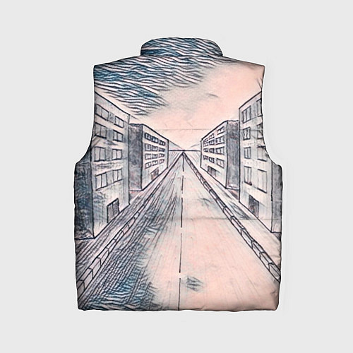 Женский жилет Сумрачный город / 3D-Черный – фото 2