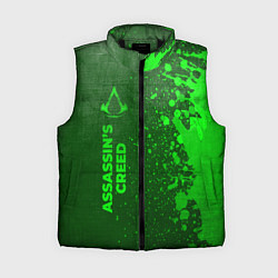 Женский жилет Assassins Creed - green gradient по-вертикали, цвет: 3D-черный