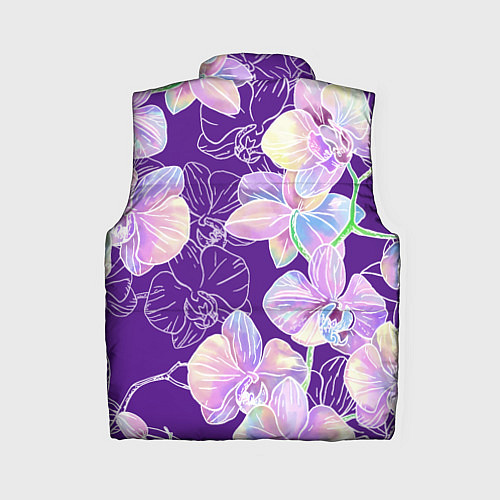 Женский жилет Японские акварельные орхидеи / 3D-Черный – фото 2
