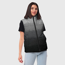 Женский жилет Градиент полосами тёмно-серый графитовый, цвет: 3D-черный — фото 2