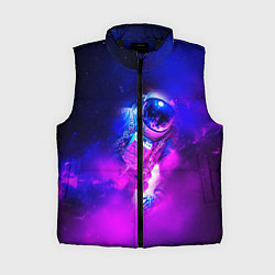 Женский жилет Космонавт среди облаков, цвет: 3D-черный