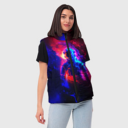 Женский жилет Космонавт в пламени, цвет: 3D-черный — фото 2