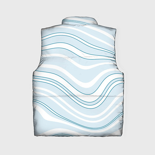 Женский жилет Светлый бело-голубой волнистые полосы / 3D-Светло-серый – фото 2