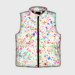 Женский жилет Белый с разноцветными брызгами, цвет: 3D-красный
