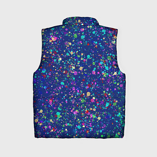 Женский жилет Синий с разноцветными брызгами / 3D-Черный – фото 2