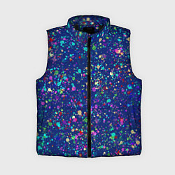 Женский жилет Синий с разноцветными брызгами