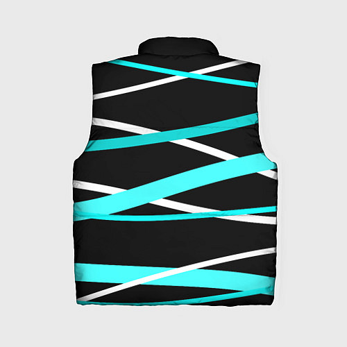 Женский жилет Чёрный с бело-голубыми полосами / 3D-Черный – фото 2