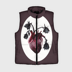 Женский жилет Цветы любви: увядшее сердце, цвет: 3D-черный