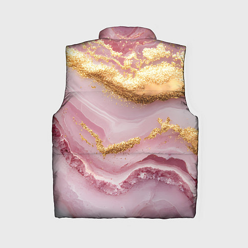 Женский жилет Золотая объемная текстура на розовом / 3D-Черный – фото 2