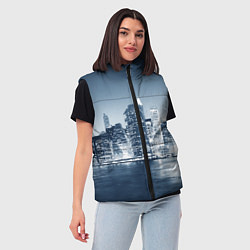 Женский жилет New York город, цвет: 3D-черный — фото 2