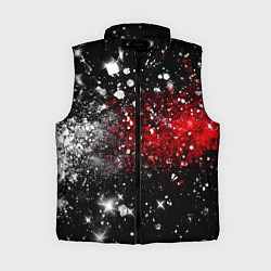 Женский жилет Бело-красные блестяшки на черном, цвет: 3D-черный