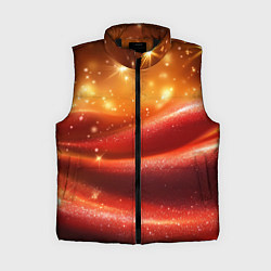 Женский жилет Красная волнистая текстура с блеском, цвет: 3D-черный