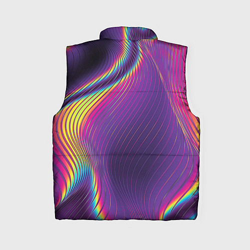 Женский жилет Неоновые волны линии / 3D-Черный – фото 2