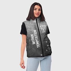 Женский жилет Within Temptation - grey gradient вертикально, цвет: 3D-черный — фото 2