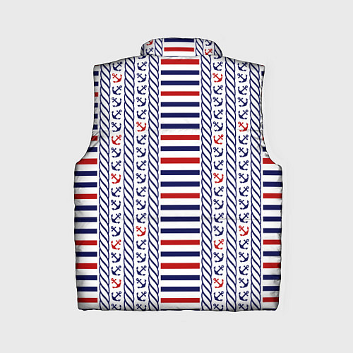 Женский жилет Полосатый морской орнамент с якорями / 3D-Черный – фото 2
