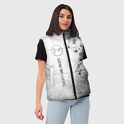 Женский жилет Twenty One Pilots - white gradient по-вертикали, цвет: 3D-черный — фото 2