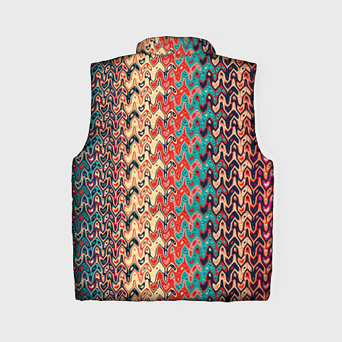 Женский жилет Красно-синий искажённые полосы узор / 3D-Черный – фото 2