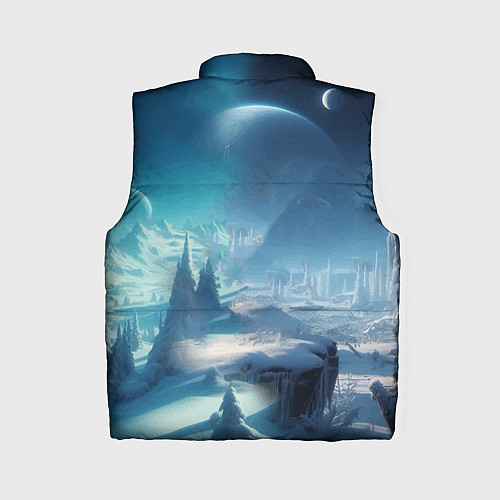 Женский жилет Снежный динозавр - история вымирания / 3D-Черный – фото 2