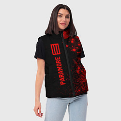 Женский жилет Paramore - red gradient по-вертикали, цвет: 3D-черный — фото 2