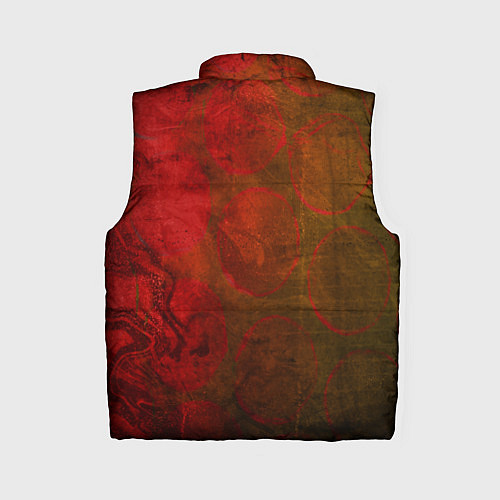 Женский жилет Абстракция - green circles in red / 3D-Черный – фото 2