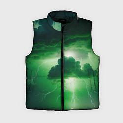 Женский жилет Зелёный гром, цвет: 3D-черный